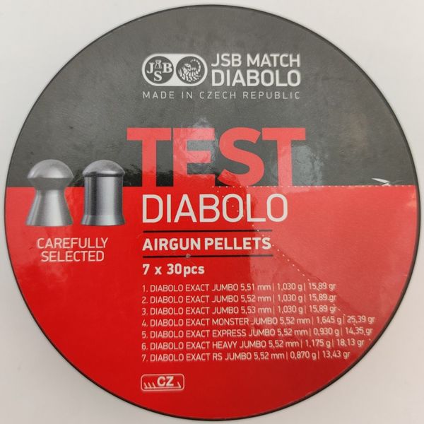 Пульки JSB Diabolo Test Exact Jumbo 5.5 мм, 1.03г (210шт) 1453.05.53 фото
