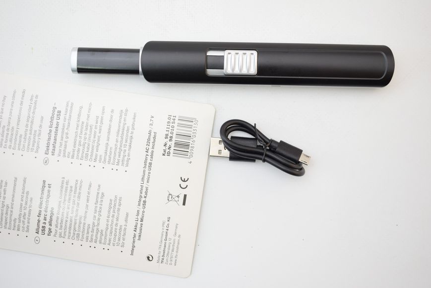 Запальничка TFA кухонна для газових плит барбекю електро дуга micro-USB 192х26х19 мм 98111901 фото