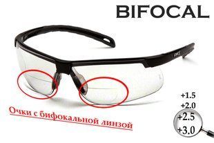Бифокальные защитные очки Pyramex Ever-Lite Bifocal (clear +2.0) H2MAX Anti-Fog, прозрачные PM-EV20-CL1M фото