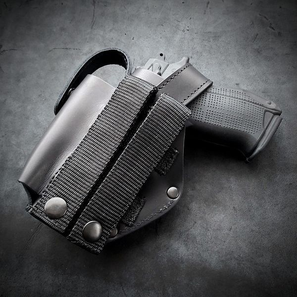 Кобура на MOLLE из натуральной кожи для ФОРТ 12/14/17/20 BLACK Pellame-27 фото
