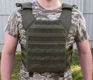 Плитоноска бронежелет тактичний жилет Novator PL-2 Khaki Oxford 201993 фото