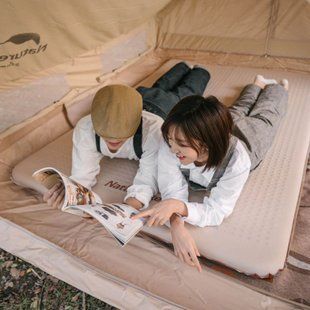 Матрац самонадувний 6 см подвійний Naturehike NH21FCD11, бежевий 6927595793329 фото