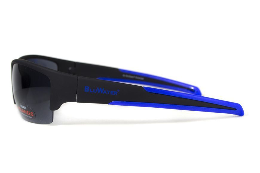 Поляризационные очки BluWater Daytona-2 Polarized (gray) серые в черно-синей оправе 4ДЕЙТ2-Г20П фото