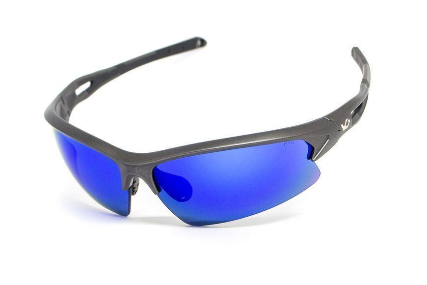 Очки защитные открытые Venture Gear MontEagle GunMetal (ice blue mirror) Anti-Fog, синие зеркальные VG-MONT-GTB1 фото