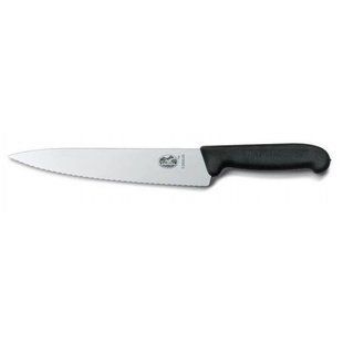 Нож кухонный разделочный Victorinox Fibrox 5.2033.22, серрейтор, лезвие 22 см 4004406 фото
