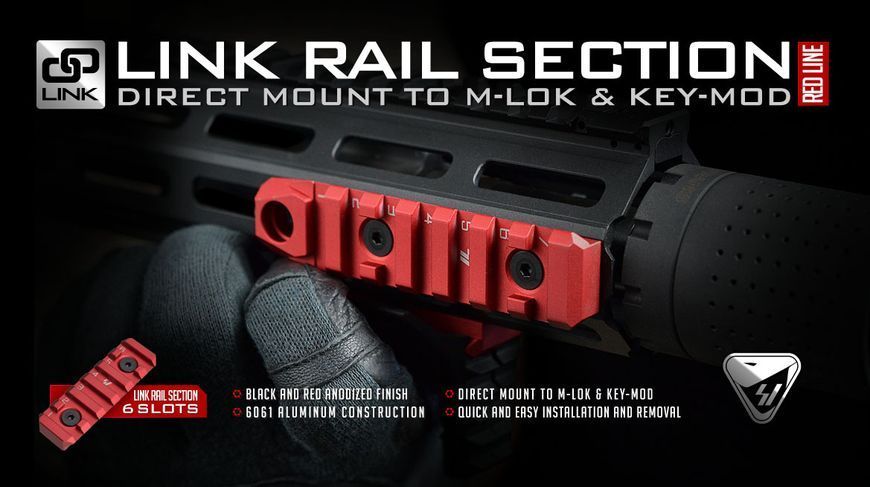 Планка KeyMod & M-Lok универсальная на 7 слотов КРАСНАЯ 7001903 фото