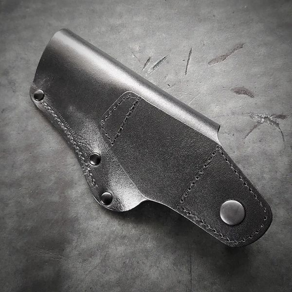 Кобура поясная Colt 1911 кожаная черная с гербом Украины Pellame-207 фото