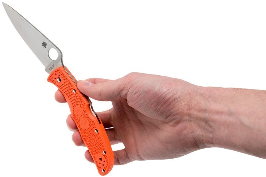 Нож Spyderco Delica 4 Flat Ground, оранжевый 87.11.71 фото