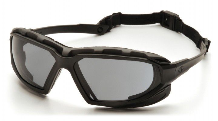 Захисні окуляри з ущільнювачем Pyramex Highlander-PLUS (gray) Anti-Fog, чорні 2ХАИЛ-20П фото