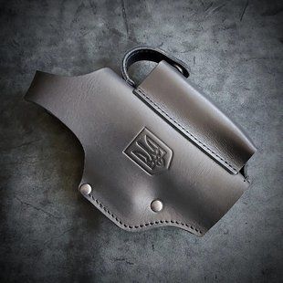 Поясна кобура шкіряна Heckler & Koch VP9 на скобі з Тризубом Pellame-210 фото